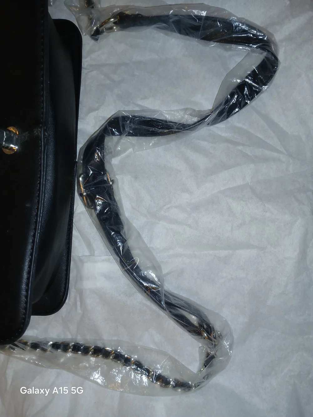 Badgley Mischka Black Quilted Crossbody w/ Pearl Handle Made With Vegan Leather